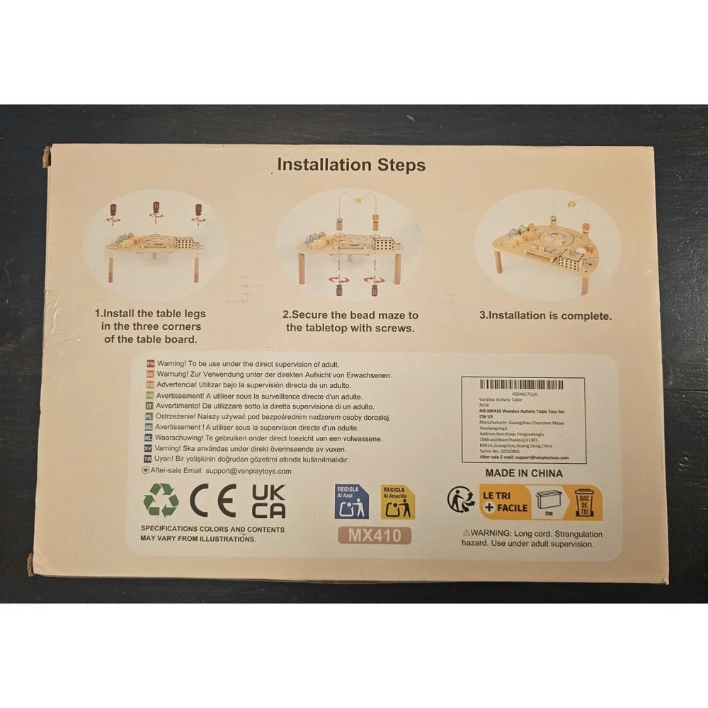 Vonplay Wooden Activity Table Montessori Toys Fish Theme MX410 Kids Gift